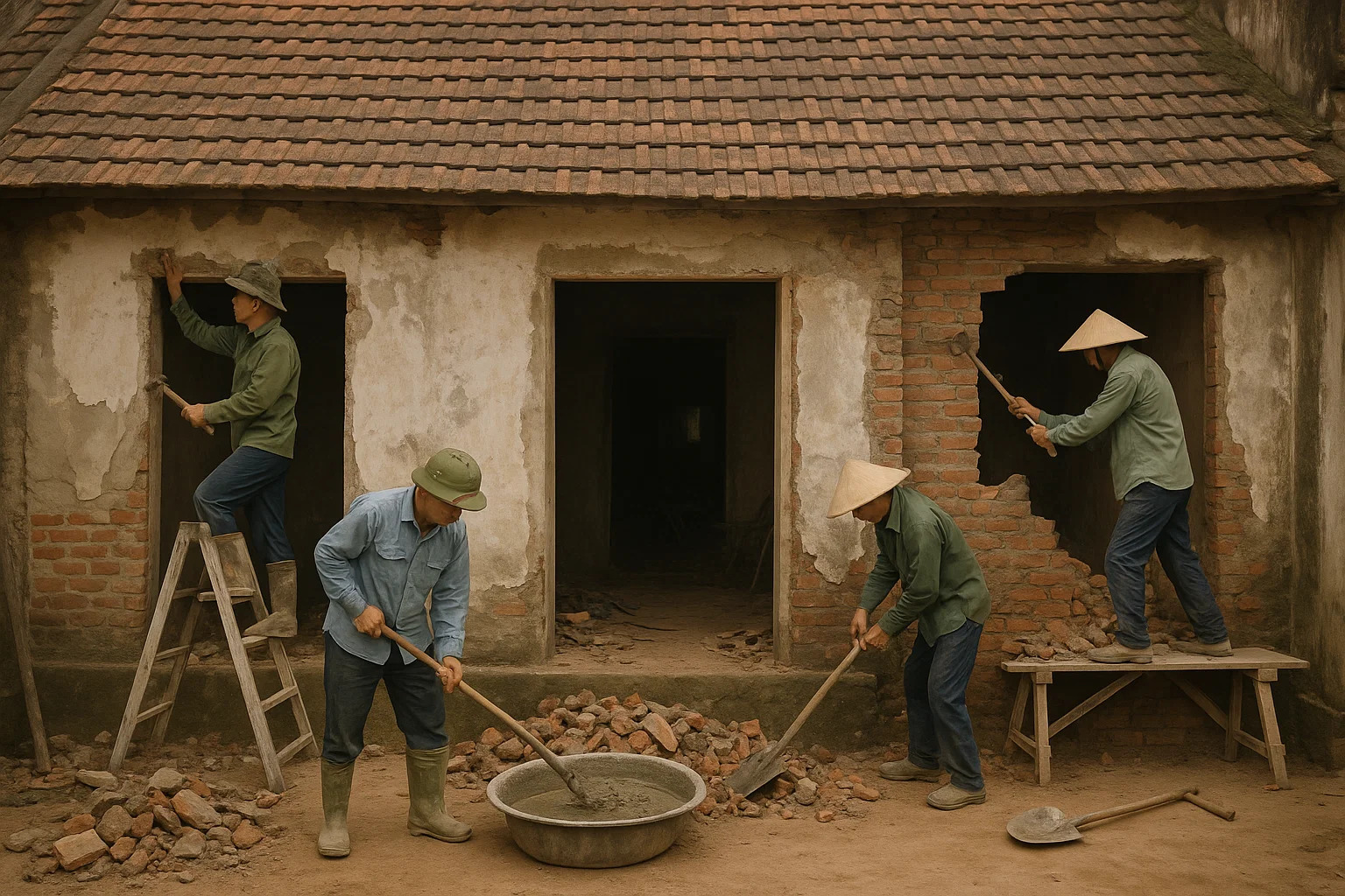 Thi công cải tạo nhà cũ